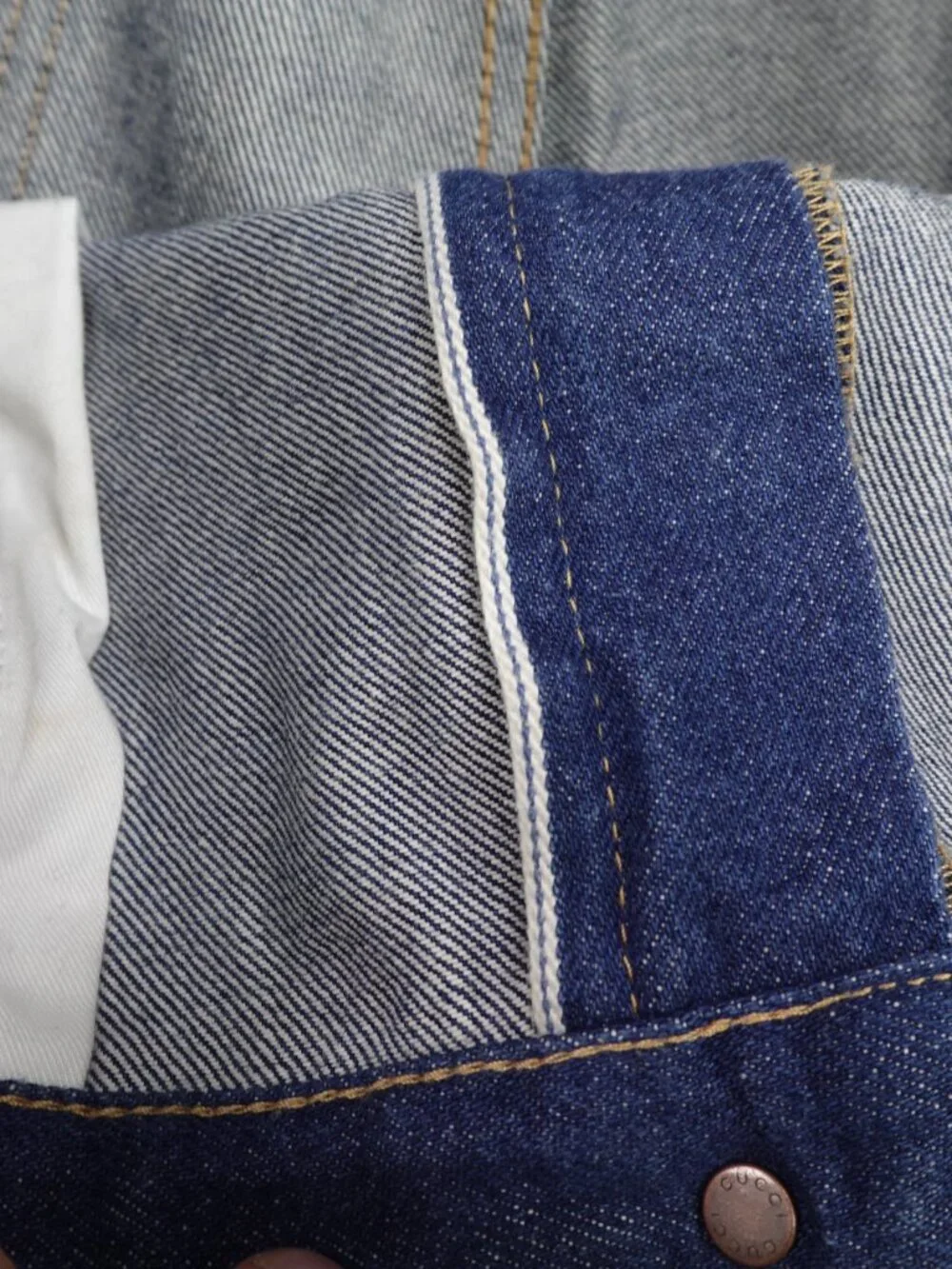 Gucci Jeans Mens 36 Blue Japanese Denim Wide Leg Straight Selvedge Fly Italy
